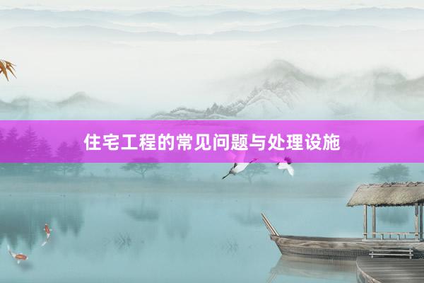住宅工程的常见问题与处理设施